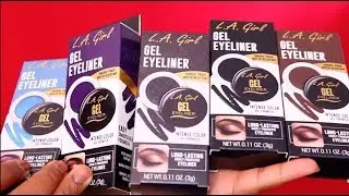 LAGirl cosmetics Gel liner swatches and quick review!