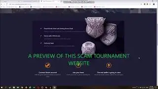 Fake tournament website scam on Steam