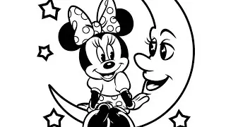 How to Coloring Minnie Mouse Easy, Minnie mouse drawing and coloring for Kids, 152