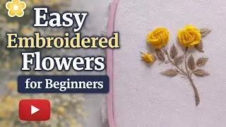 cast on rose embroidery design | easy handembroidery flower stitch tutorial for beginners