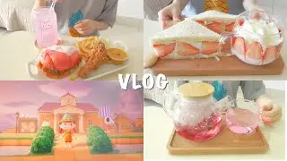 Vlog: A Pink Food Day | Marrybrown Egg-stra Ong Burger | Animal Crossing