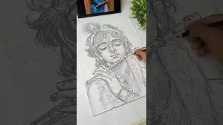 Krishna Drawing, #shorts #art #drawing #krishna #shreekrishna #janmashtami