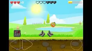 Orange C ball VS Rock boss