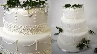 Simply Elegant Winter Wedding Cake | Wedding Cake Decorating for Beginners