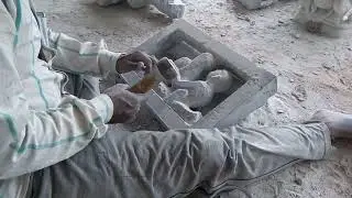 Indian temple art | Indian black stone erotic statue