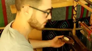 20 YO Romanian WEAVING Traditional Towel on Old Style Loom