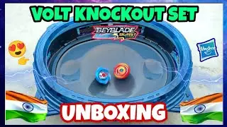 🤩 Beyblade Burst Surge Volt Knockout Speedstorm set unboxing INDIA 🇮🇳 | Hasbro beystadium unboxing 😱