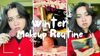 CHERRY COLA WINTER MAKEUP ROUTINE (Essence, Glossier, Violette FR, Kosas, Rimmel, Em Cosmetics etc)