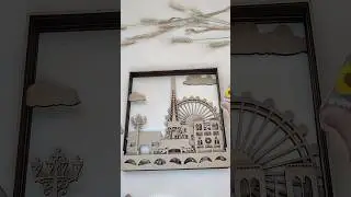 Process of gluing Paris layered design #lasercut #lasercutting #craft