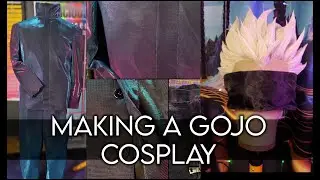 Making a Gojo Cosplay from Jujutsu Kaisen | Sewing, Blindfold, Wig