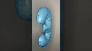 Шар цифра 3 голубая из фольги