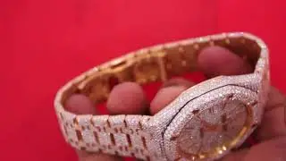 Rose Gold AP Watch Flooded With 3000 Diamonds Honey Comb Setting