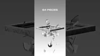 4 против 1024 стеклянных деталей 3D-симуляция твердого тела
