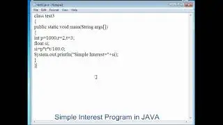 Java program to calculate Simple Interest