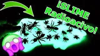 SLIME RADIOACTIVO con BICHOS| Como hacer Moco Fluorescente | Brilla Oscuridad NO BORAX