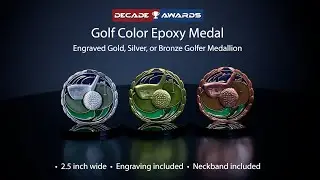 ⛳ Golf Color Epoxy Medal &ndash; Gold, Silver & Bronze Medallions with Custom Engraving! 🏅✨