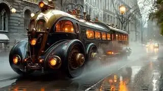 Artificial Steampunk Bus as an Art Object
