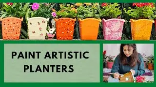 How to paint plastic planters /painting black plastic pots/plant pot makeover /Painted planter ideas