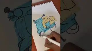 Scooter painting #art #artwork #scooter #markerart #artandcraft #drawingpainting #sketch #bike