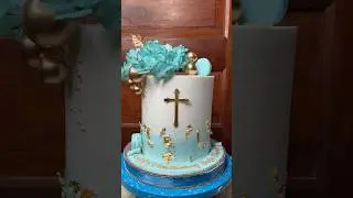 Baby Boy Christening Cake #cakefrosting #cake #fondantcakedesignsforbirthdays #cakedecorating