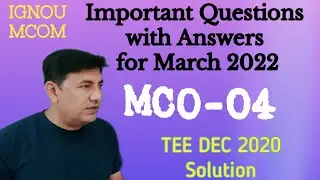 #MCO-04 #Important Questions with Answers for March 2022 #TEE Feb 2021 solutions