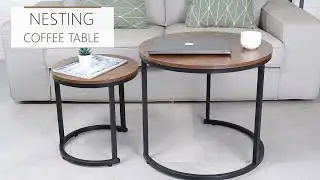 Table basse ronde nordique 2 en 1, combinaison, table &agrave; th&eacute; pour bureau,