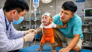 Baby Monkey Tries to Stay Brave—Until the Doctor Begins Treatment 😢❤️