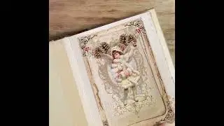 December diary. Art journal album A4 letter size. Pink Christmas, junk journal handmade. Glue book