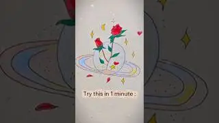 Easy 1-Minute Drawing Tutorial 🌙🌺#drawing #artideas #painting #art #artist #simple#هنرمند