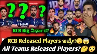 IPL 2026 RCB Released Players List Kannada | IPL 2026 All Teams Released Players List In Kannada 