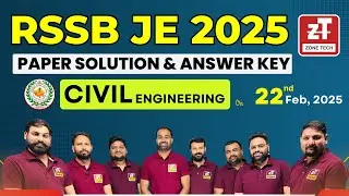 RSMSSB JE Civil B.Tech Paper Analysis & Answer Key  22 Feb 2025  RSSB JE Paper Solution by ZONE TECH