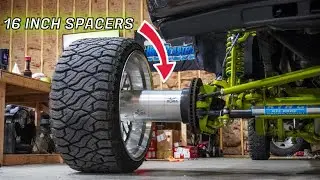 PUTTING 16 INCH WHEEL SPACERS ON MY SEMA TRUCK 6.0 POWERSTROKE