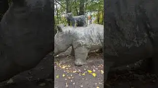 Rhino with goat statue #rhino #shorts #goat #statue