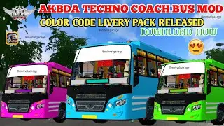 AKBDA TECHNO COACH BUS MOD LIVERY RELESED ||COLOR CODE LIVERY ||BUSSID BMO|DOWNLOAD MOD|#bussidmod