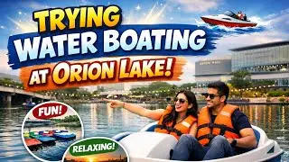 Amazing Water Boating Experience at Orion Lake 🚤 #adventure #boat #boating #lake #bangalore #trend 