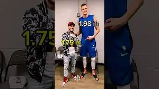 Height Difference between Footballers and Basketball Players #ronaldo #vinijr #basketball #football