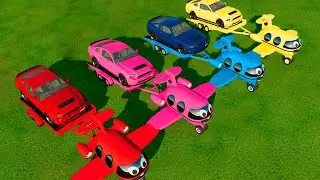 TRANSPORT OF COLORS ! LIZARD ROAD RAGE TRANSPORTING ON MINI PLANE TRACTORS