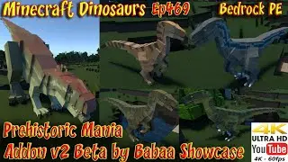 Prehistoric Mania Addon v2 Beta by Babaa Showcase 4K60FPS Minecraft Bedrock PE Dinosaurs Ep469