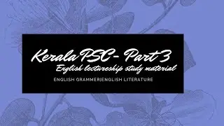 Kerala PSC English lectureship study materials