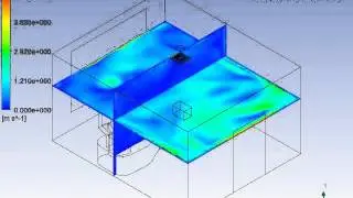 Air Flow Simulation in a room(HVAC) through a 4 way diffuser part2