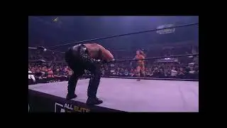 Jungle Boy Sunset Flip Powerbomb Off Apron Through Table To Luchasauras 10/12/22