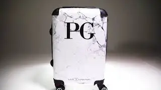 Personalised Marble Suitcase | Add Custom Text and Pictures