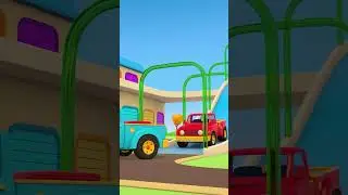 Bouncy castle for toy cars   Helper Cars cartoon for kids   shorts for kids #cartoon #helpercars