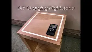 DIY Modern Nightstand Table With LED Top and Hidden Wireless Charging