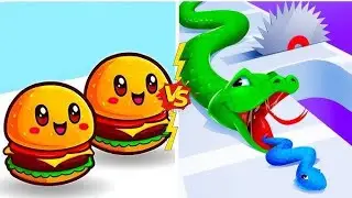Max Levels Food run 3D Vs Snake Run Race 3D🔵🎮🧿All New Max Update Mobile Gameplay WE21