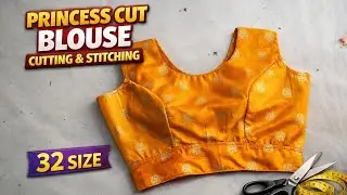 Princess cut blouse belt wala Cutting and Stitching Easy Me Method  blousedesign#trending 