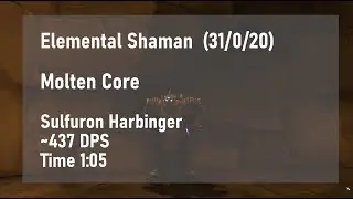 Elemental Shaman Sulfuron Harbinger Molten Core | ~437 DPS | World of Warcraft CLASSIC Speedrun
