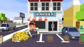 I paid my barber with gold for cutting my hair perfectly - Blocky Farming and Racing Simulator