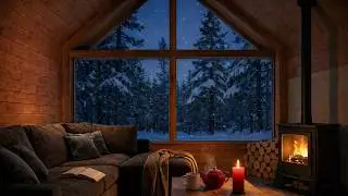Cozy Fireplace Ambience 🔥 Winter Cabin Night | Crackling Fire Sounds for Deep Sleep & Relaxation