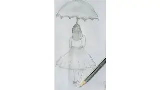 How to draw a girl with umbrella ☂️/by bibi
